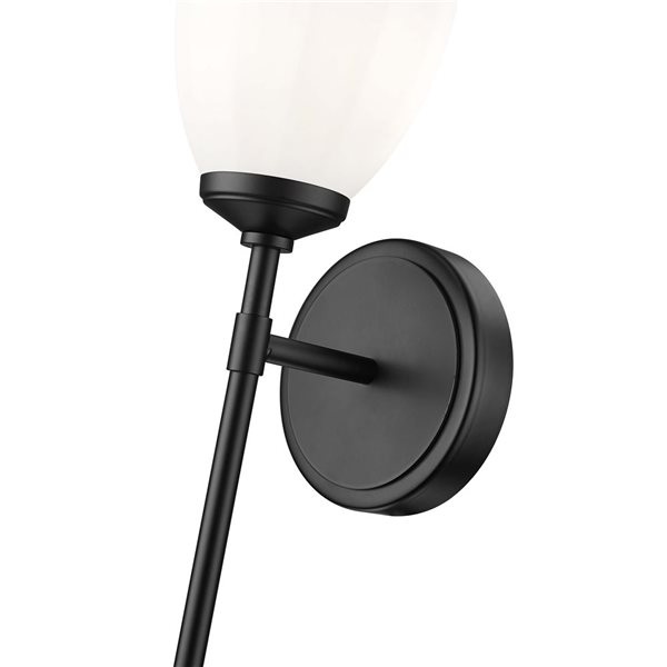 Z-Lite Oren 1-Light LED Matte Opal Glass Steel Transitional Ambient Wall Sconce - Matte Black