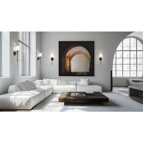 Z-Lite Oren 1-Light LED Matte Opal Glass Steel Transitional Ambient Wall Sconce - Matte Black