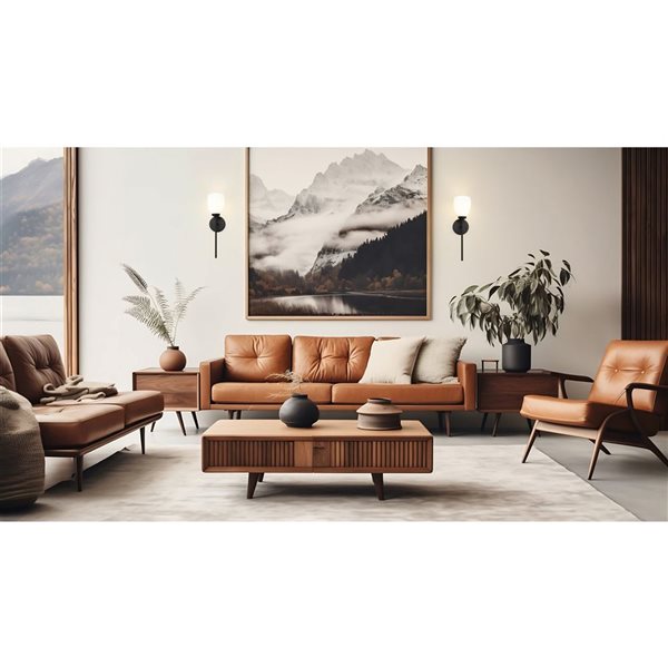 Z-Lite Oren 1-Light LED Matte Opal Glass Steel Transitional Ambient Wall Sconce - Matte Black