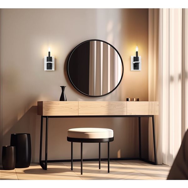 Z-Lite Kaden 1-Light LED Steel Traditional Candle Wall Sconce - Matte Black