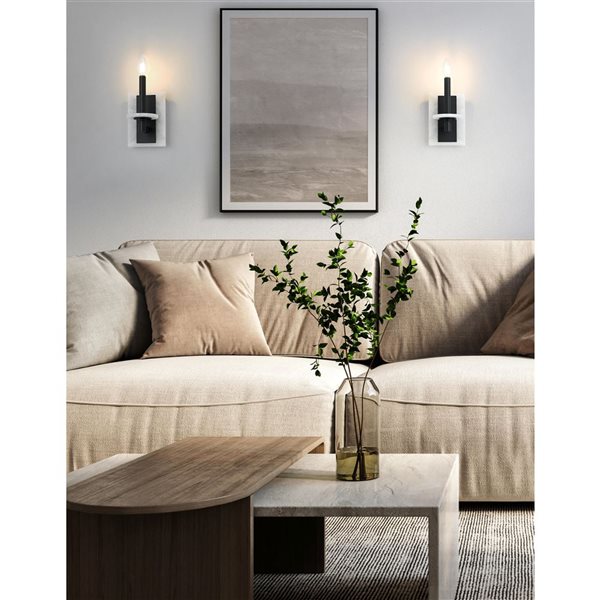 Z-Lite Kaden 1-Light LED Steel Traditional Candle Wall Sconce - Matte Black