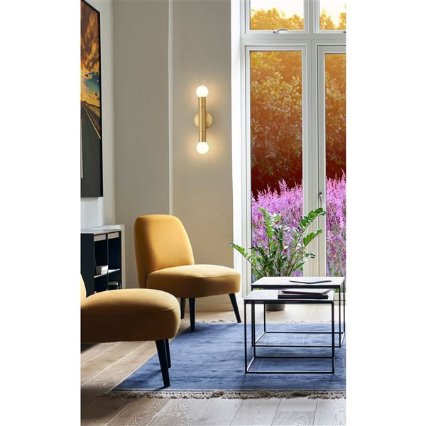 Z-Lite Stari 2-Light LED Steel Industrial Ambient Wall Sconce - Gold