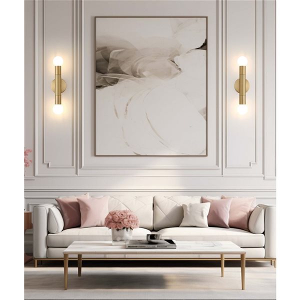 Z-Lite Stari 2-Light LED Steel Industrial Ambient Wall Sconce - Gold