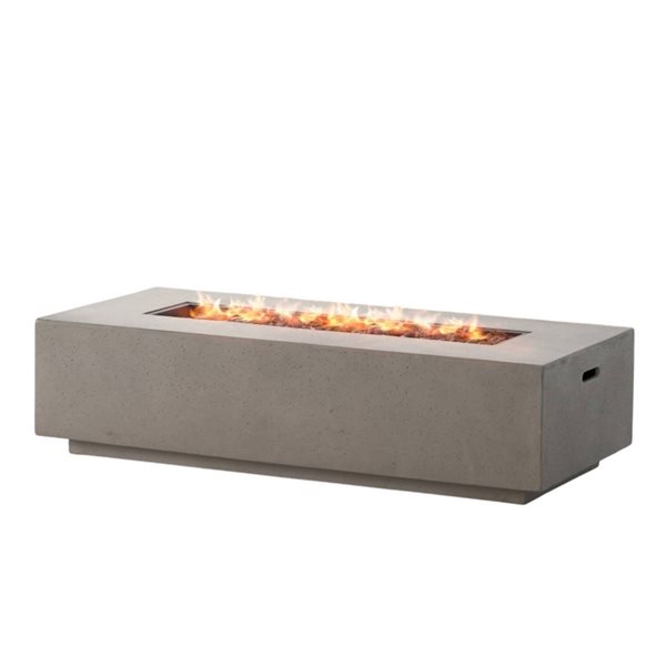 Homy Casa 50,000 BTU 33-in Modern Rectangle Propane MgO Fire Pit Table without Tank Cover - No Assembly