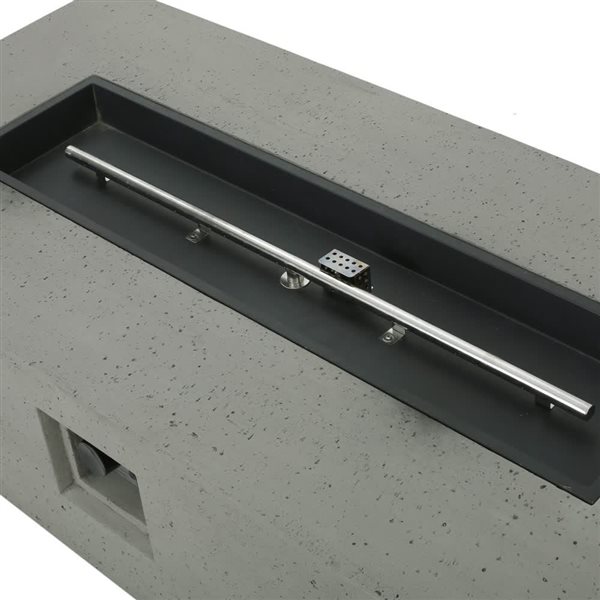 Homy Casa 50,000 BTU 33-in Modern Rectangle Propane MgO Fire Pit Table without Tank Cover - No Assembly