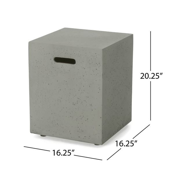 Homy Casa Modern Lightweight Concrete MgO Tank Holder Side Table - Light Grey