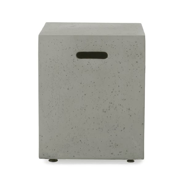 Homy Casa Modern Lightweight Concrete MgO Tank Holder Side Table - Light Grey