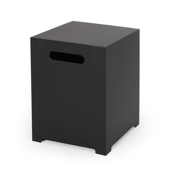 Homy Casa Grey Square Iron Frame Propane Tank Cover and Side Table - No Assembly Required