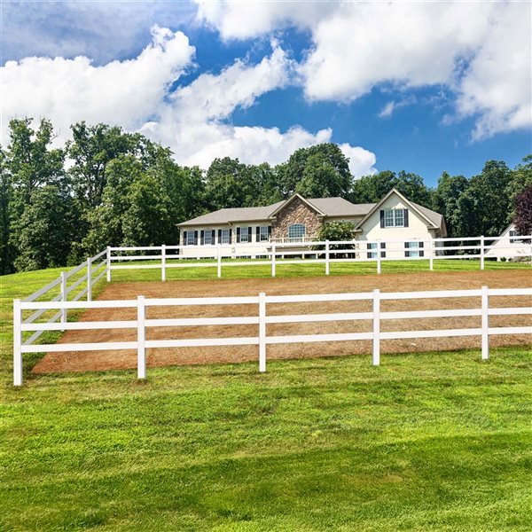 everhome 5-in W x 7-ft H White Vinyl Ranch Fence End Post