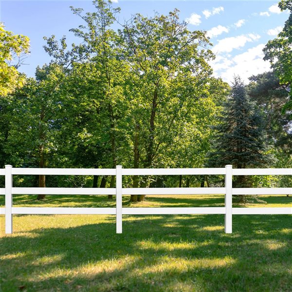 everhome 5-in W x 7-ft H White Vinyl Ranch Fence Line Posts - 4/Pk