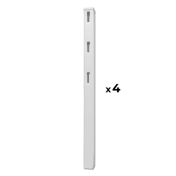 everhome 5-in W x 7-ft H White Vinyl Ranch Fence Line Posts - 4/Pk