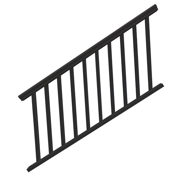 everhome 3 x 6-ft Black PVC Outdoor Railing Stair NB063 | RONA