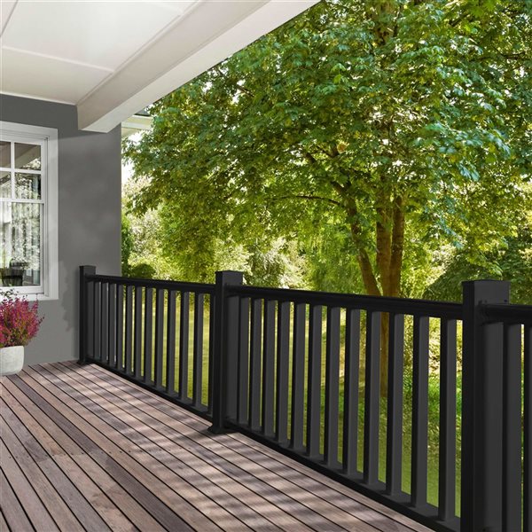 everhome 3-ft Black Vinyl Outdoor Railing Post