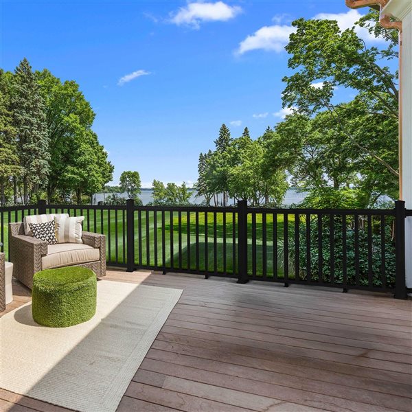 everhome 3-ft Black Vinyl Outdoor Railing Post