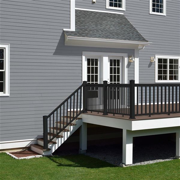 everhome 3-ft Black Vinyl Outdoor Railing Post