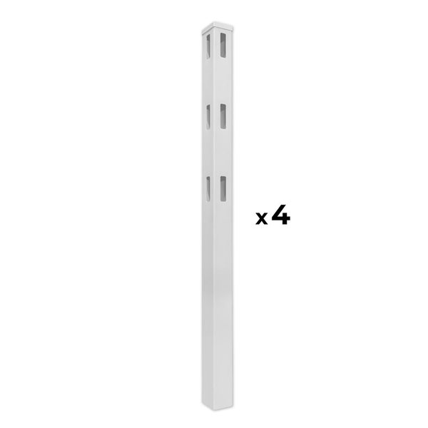 everhome 5-in W x 7-ft H White Vinyl Ranch Fence Corner Posts - 4/Pk