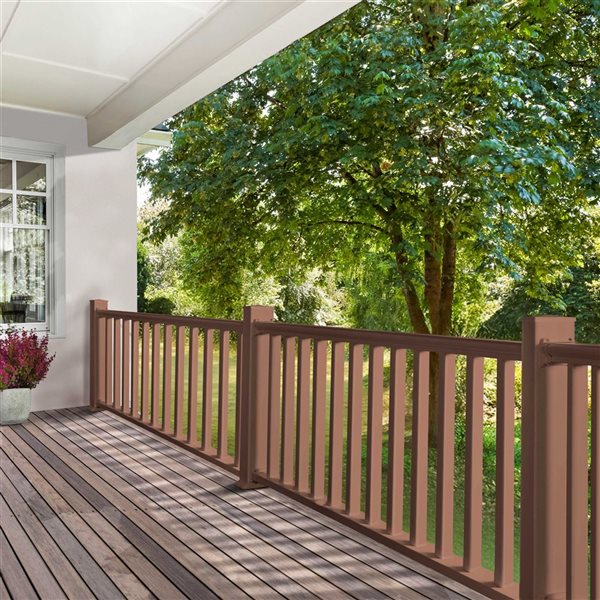 everhome 3-ft Brown Vinyl Outdoor Railing Post