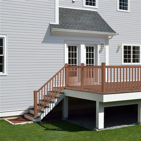 everhome 3-ft Brown Vinyl Outdoor Railing Post