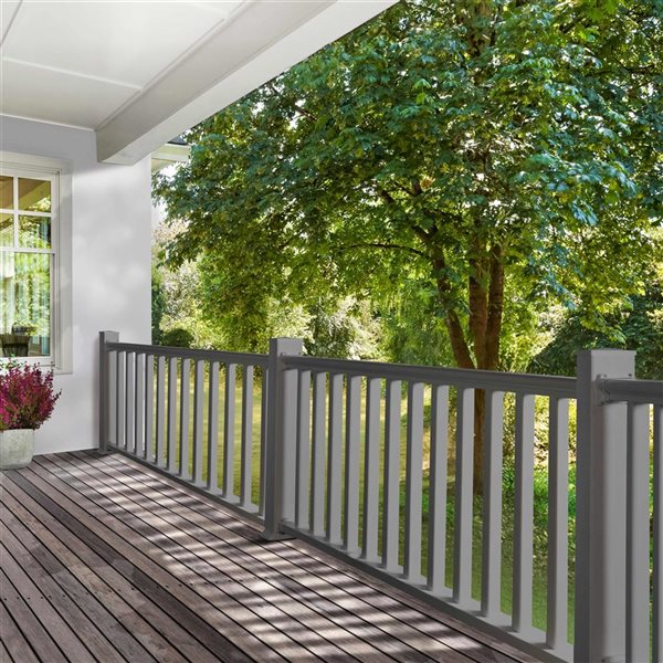 everhome 3-ft Grey Vinyl Outdoor Railing Post