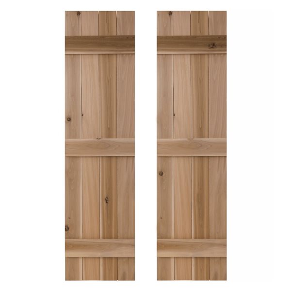 Dogberry Collections 2-Piece 14 x 54-in Traditional Cedar Wood Shutters - Blonde