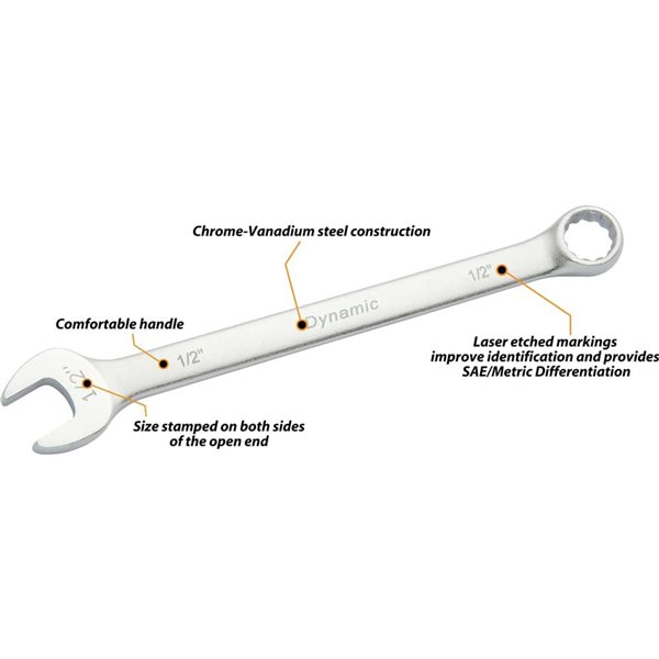 Dynamic Contractor Series 1-7/8-in 12-Point Combination Wrench, Satin Finish