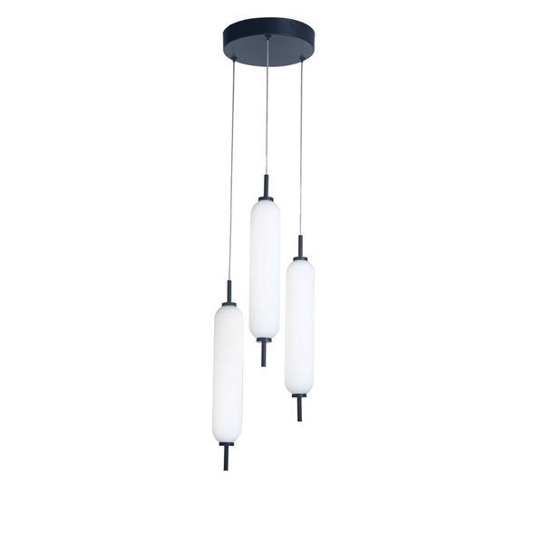 Dainolite Typha 3-Light LED Multi Pendant Ceiling Light - Matte Black
