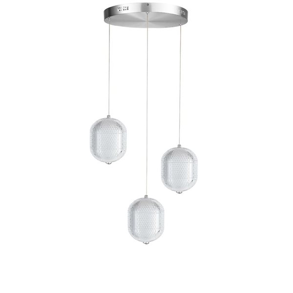 Dainolite Peri 3-Light LED Multi Pendant Ceiling Light - Polished ...