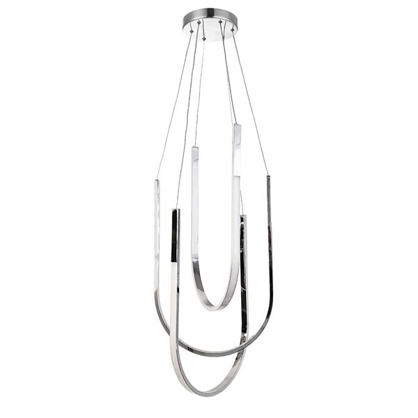 Dainolite Pacari 54 W Pendant Ceiling Light w/ White Silicone Shade - Polished Chrome