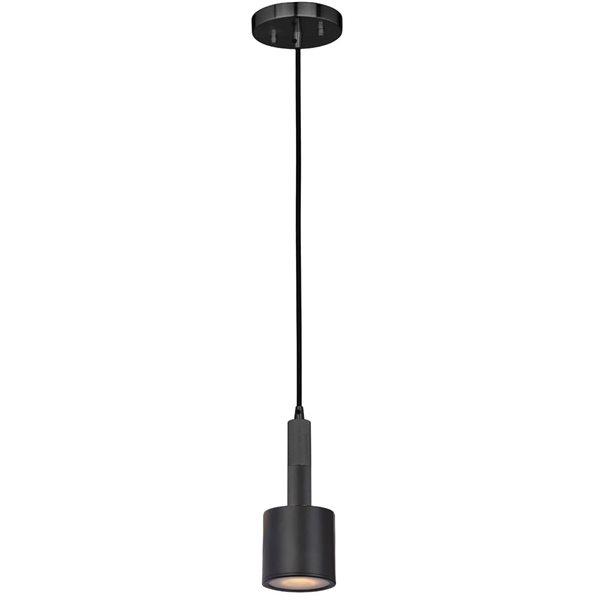 Dainolite Rhoswen 1-Light Pendant Ceiling Light w/ Frosted Shade - Matte Black