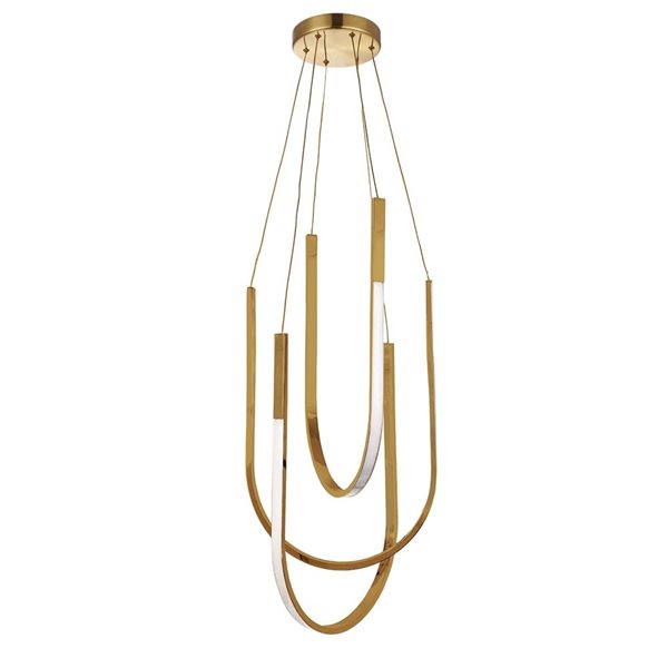 Dainolite Pacari 54 W Pendant Ceiling Light w/ White Silicone Shade - Aged Brass