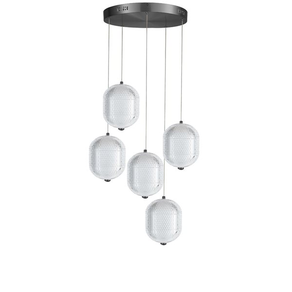 Dainolite Peri 5-Light LED Multi Pendant Ceiling Light - Matte Black