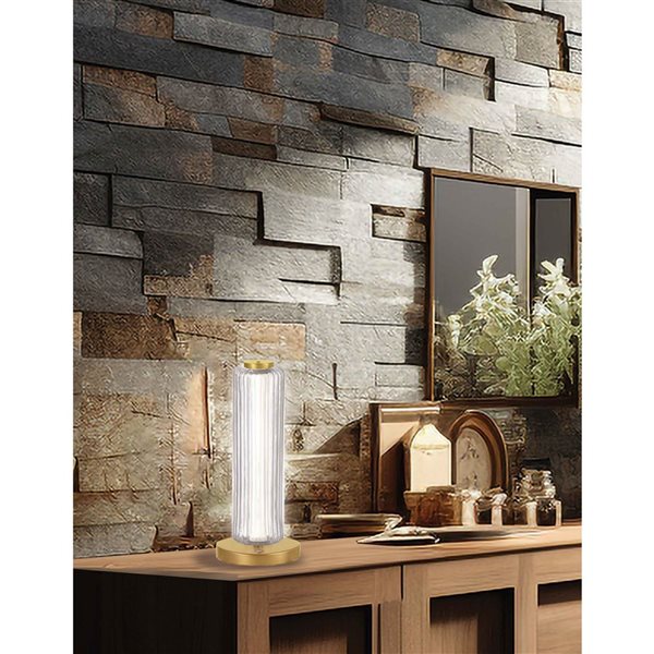 Dainolite Ramona LED Table Lamp - Aged Brass Finish