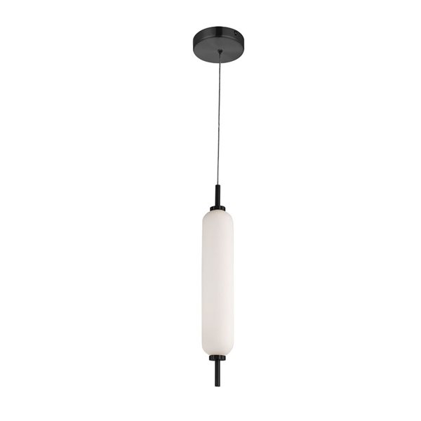 Dainolite Typha 10 W Pendant Ceiling Light w/ White Opal Glass - Matte Black