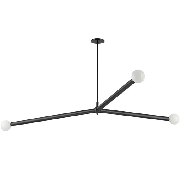 Dainolite Cerberus 3-Light Pendant Ceiling Light - Matte Black