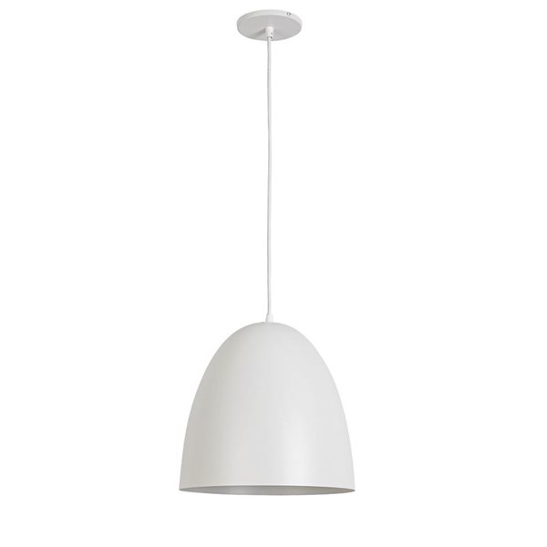 Dainolite Ofelia 1-Light Pendant 11.75-in Ceiling Light - Matte White