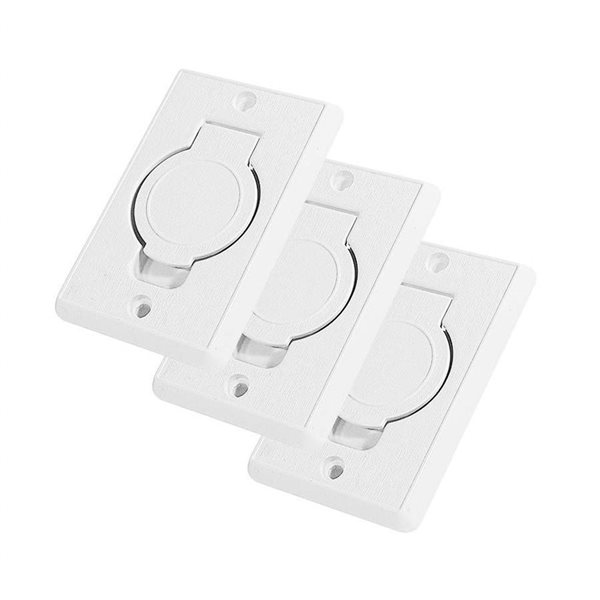 Plastiflex 3-Pack Round Door Inlet Valves for Central Vaccum Installation - White