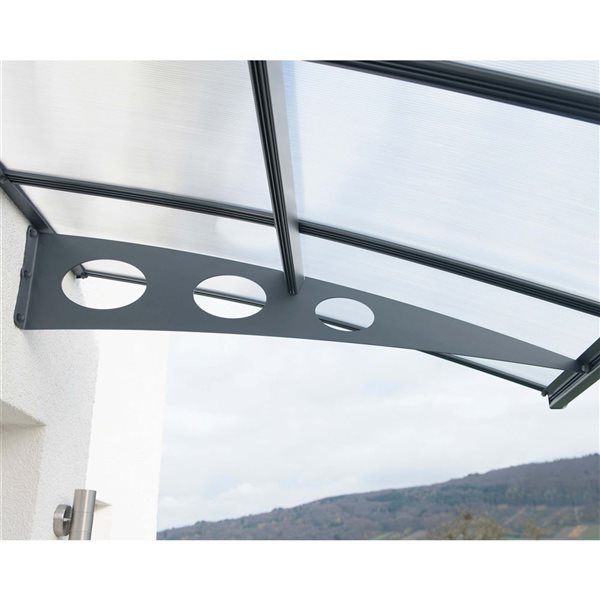 Canopia by Palram Herald Door Awning w/ 4.5 x 14.6-ft Clear Panel