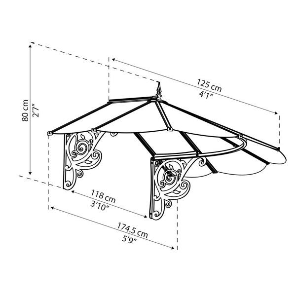 Canopia by Palram Lily Door Awning 4 x 6-ft