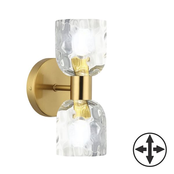 Dainolite Vallora 2 Light Vanity Light - Aged Brass