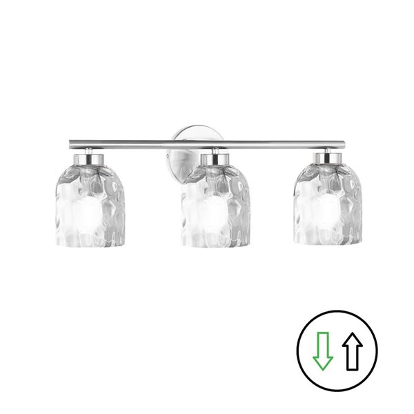 Dainolite Vallora 3 Light Vanity Light - Polished Chrome