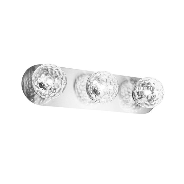 Dainolite Burlat 3 Light Clear Glass Vanity Light - Polished Chrome