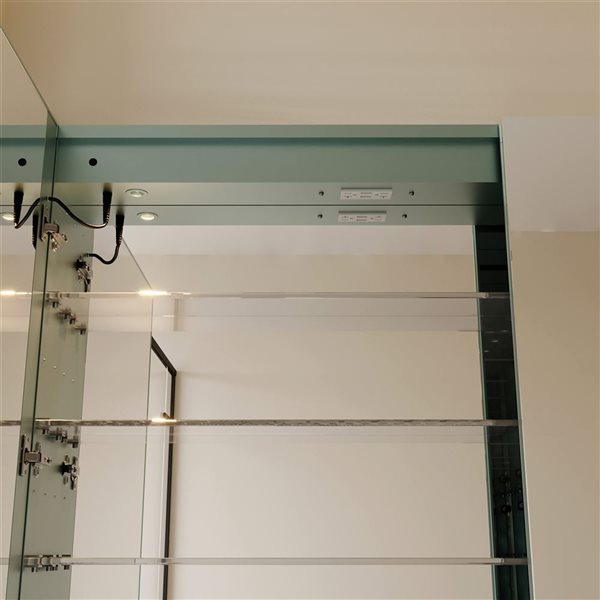 GEF Amina 36-in Rectangle LED Medicine Cabinet - Aluminum