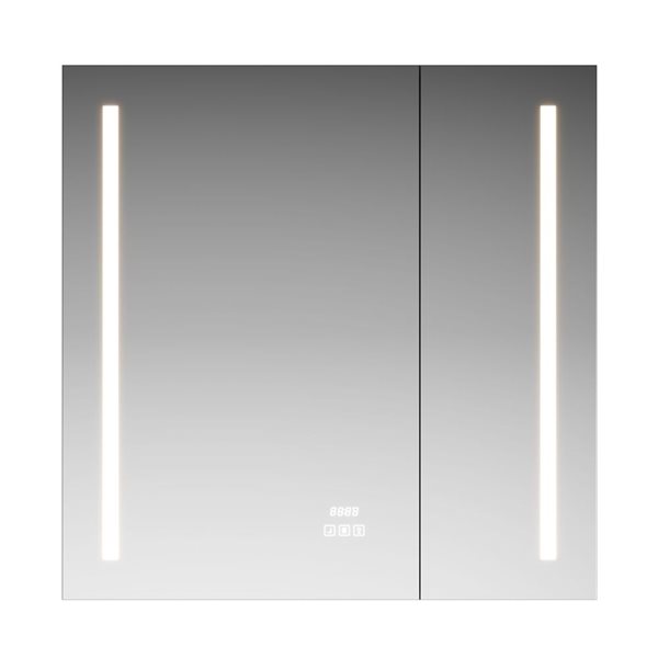 GEF Amina 36-in Rectangle LED Medicine Cabinet - Aluminum