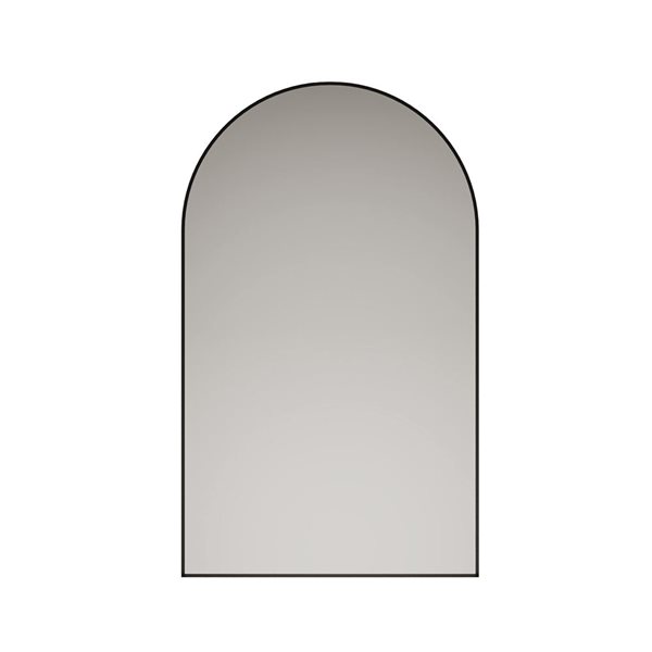 GEF Curl 24-in Aluminum Framed Wall Mounted Arch Mirror - Matte Black
