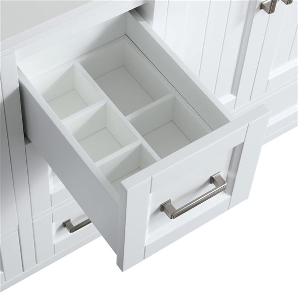 GEF Alaina 72-in Freestanding White Double Sink Vanity with White Quartz Countertop