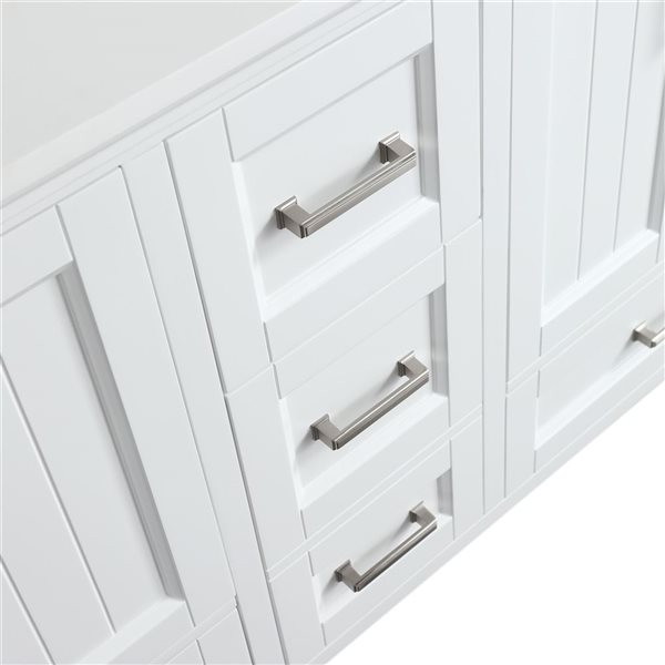 GEF Alaina 72-in Freestanding White Double Sink Vanity with White Quartz Countertop