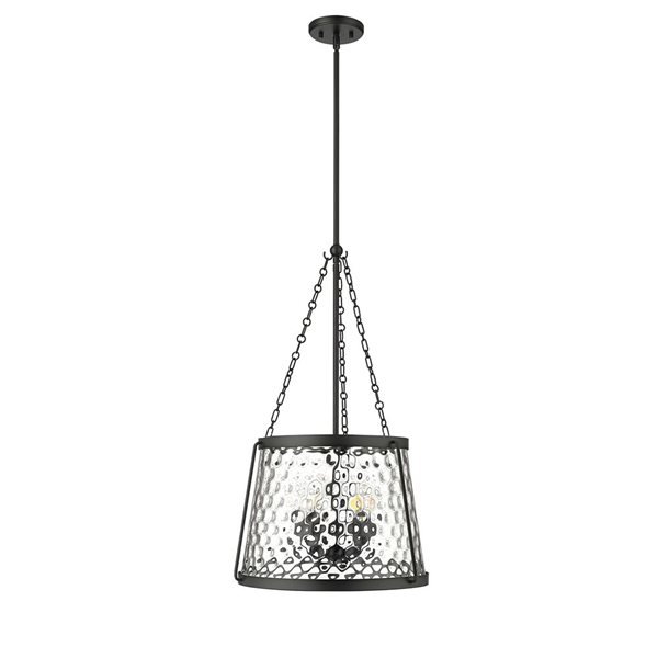 Millennium Lighting Adabella 5-Light Textured Clear Glass Cone Shade Pendant Light - Matte Black