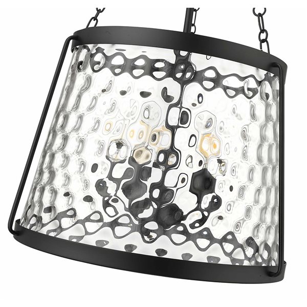 Millennium Lighting Adabella 5-Light Textured Clear Glass Cone Shade Pendant Light - Matte Black
