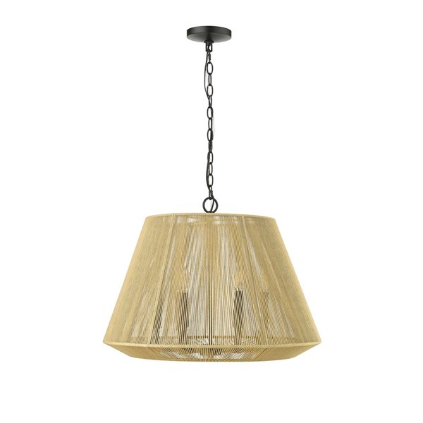 Millennium Lighting Sterling 6-Light Pendant Ceiling Light - Matte Black/Natural