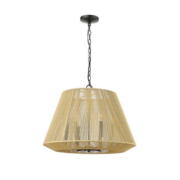 Millennium Lighting Sterling 6-Light Pendant Ceiling Light - Matte Black/Natural